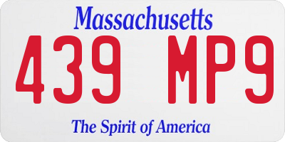 MA license plate 439MP9