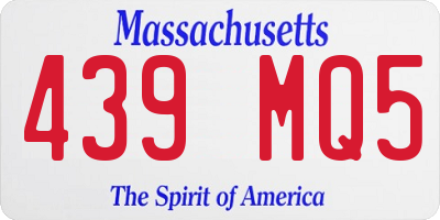 MA license plate 439MQ5