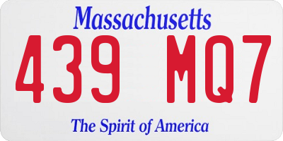 MA license plate 439MQ7