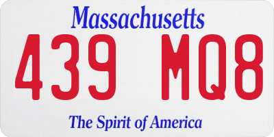 MA license plate 439MQ8