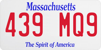 MA license plate 439MQ9