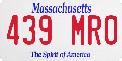 MA license plate 439MR0