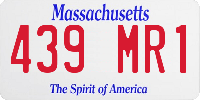 MA license plate 439MR1