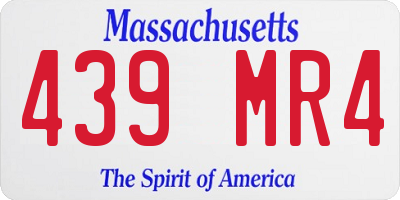 MA license plate 439MR4