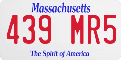 MA license plate 439MR5