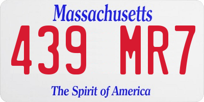 MA license plate 439MR7