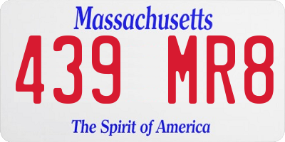 MA license plate 439MR8