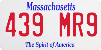 MA license plate 439MR9