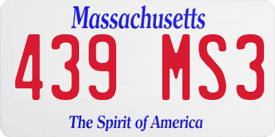 MA license plate 439MS3