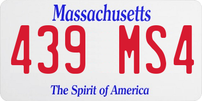 MA license plate 439MS4
