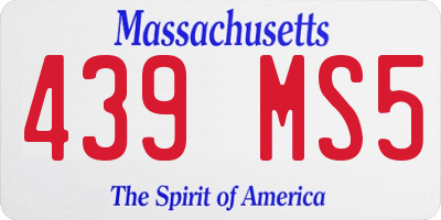 MA license plate 439MS5