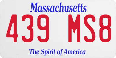 MA license plate 439MS8