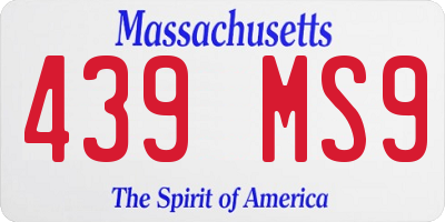MA license plate 439MS9