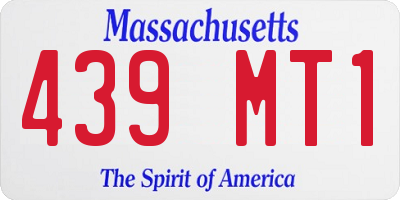 MA license plate 439MT1