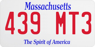 MA license plate 439MT3