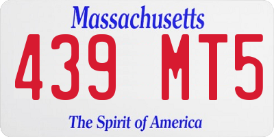 MA license plate 439MT5