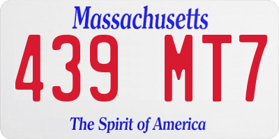 MA license plate 439MT7