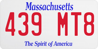 MA license plate 439MT8