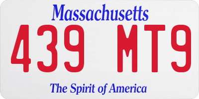 MA license plate 439MT9