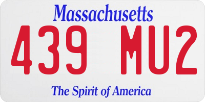 MA license plate 439MU2