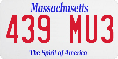 MA license plate 439MU3