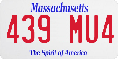 MA license plate 439MU4