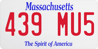 MA license plate 439MU5