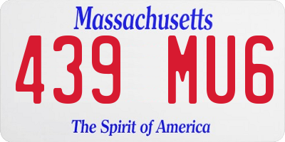 MA license plate 439MU6