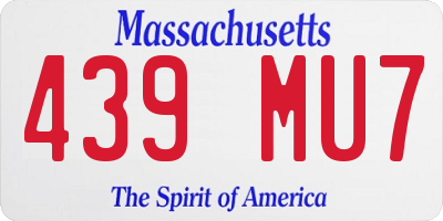 MA license plate 439MU7