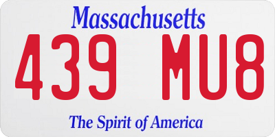 MA license plate 439MU8