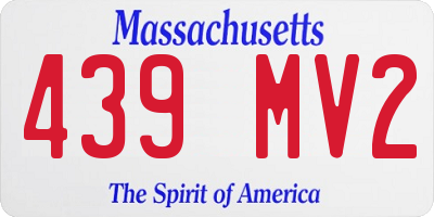 MA license plate 439MV2