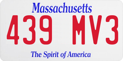 MA license plate 439MV3