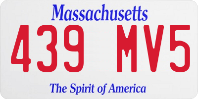 MA license plate 439MV5