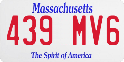 MA license plate 439MV6