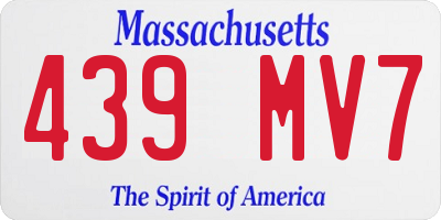 MA license plate 439MV7