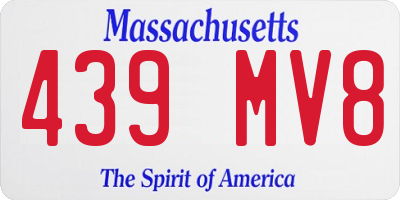 MA license plate 439MV8