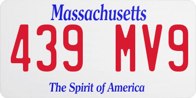MA license plate 439MV9