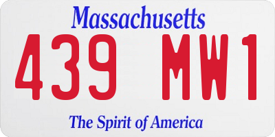 MA license plate 439MW1