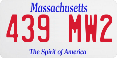 MA license plate 439MW2