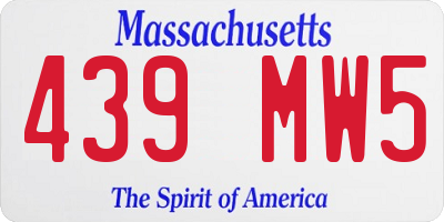 MA license plate 439MW5