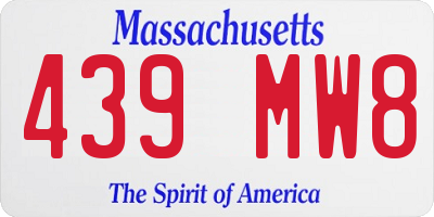 MA license plate 439MW8