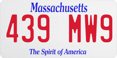 MA license plate 439MW9