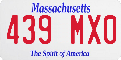 MA license plate 439MX0