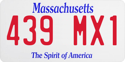 MA license plate 439MX1