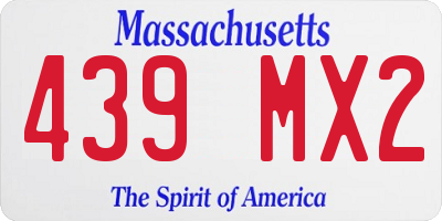 MA license plate 439MX2