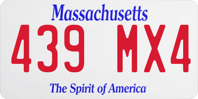 MA license plate 439MX4