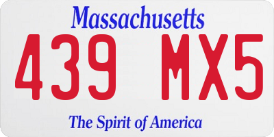 MA license plate 439MX5