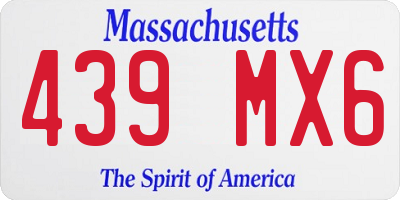 MA license plate 439MX6