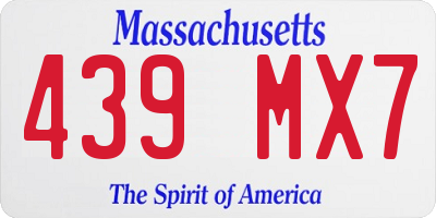 MA license plate 439MX7