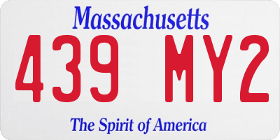 MA license plate 439MY2